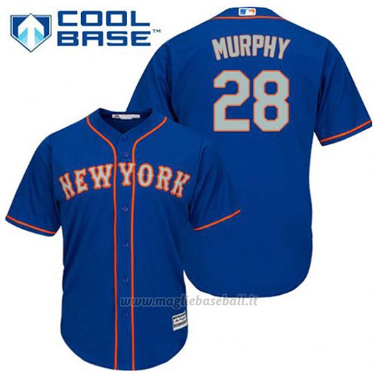 Maglia Baseball Uomo New York Mets Daniel Murphy 28 Blu Alterner Cool Base